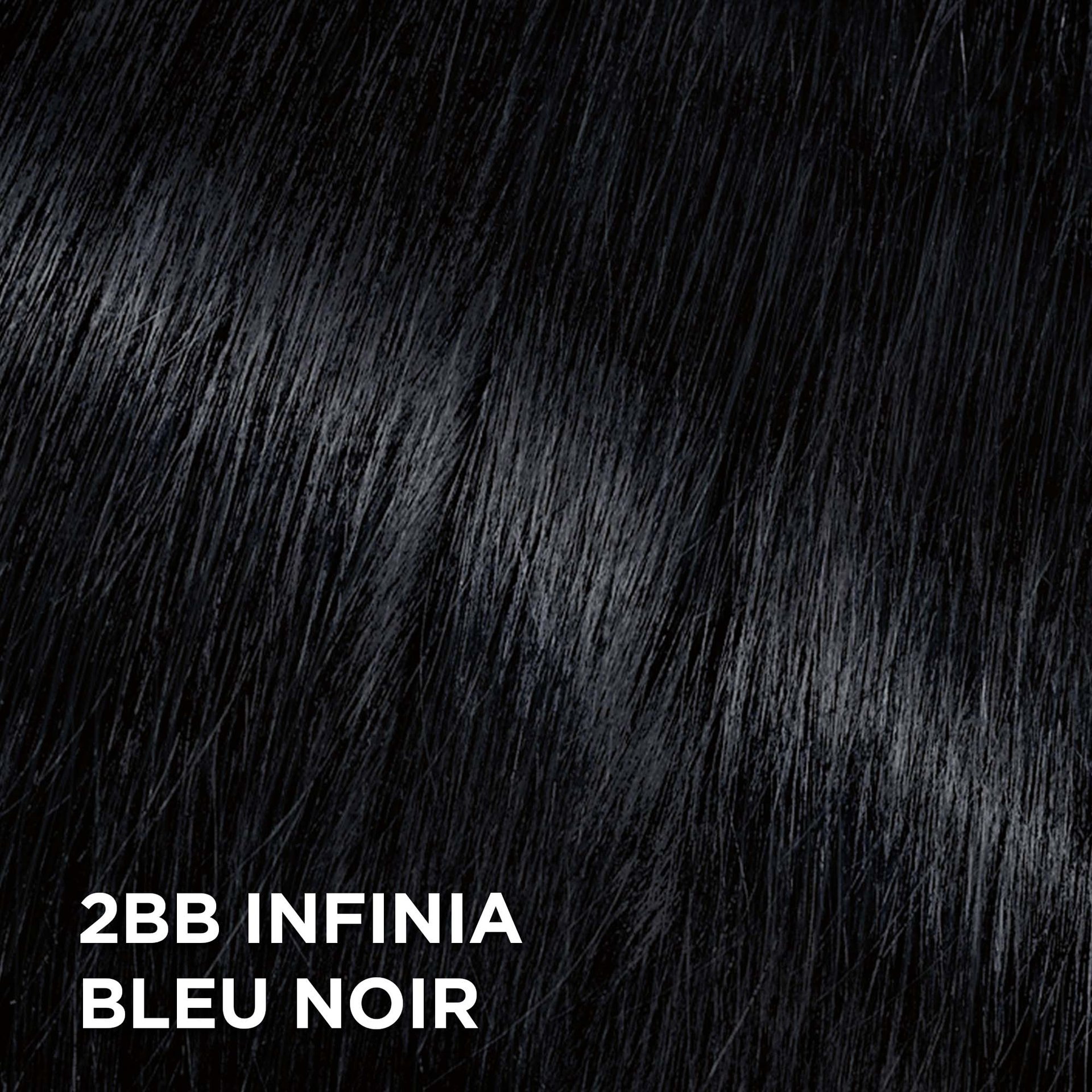 Rendu sur cheveux de la coloration Superior Preference 2BB Noir Bleu
