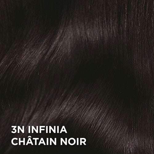 Rendu sur cheveux de la coloration Superior Preference 3N Châtain Noir