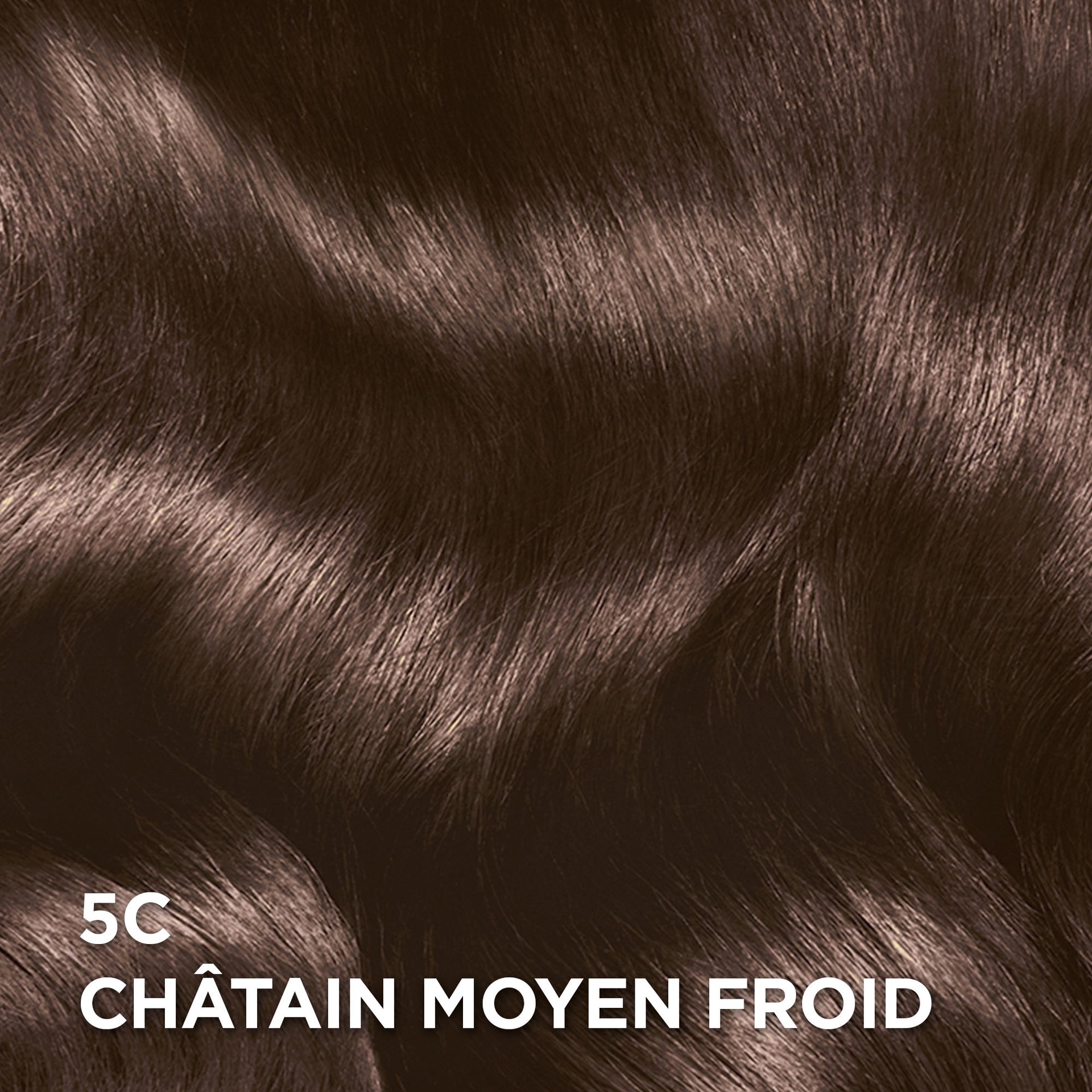 Rendu sur cheveux de la coloration Superior Preference 5C Châtain Moyen Froid