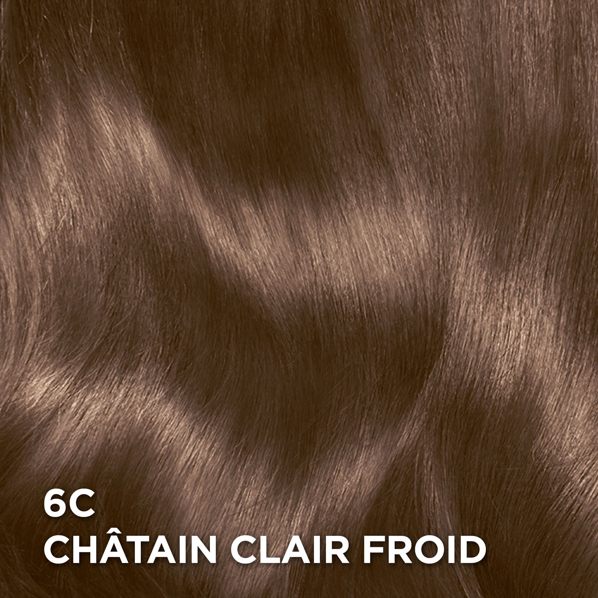 Rendu sur cheveux de la coloration Superior Preference 6C Châtain Clair Profond