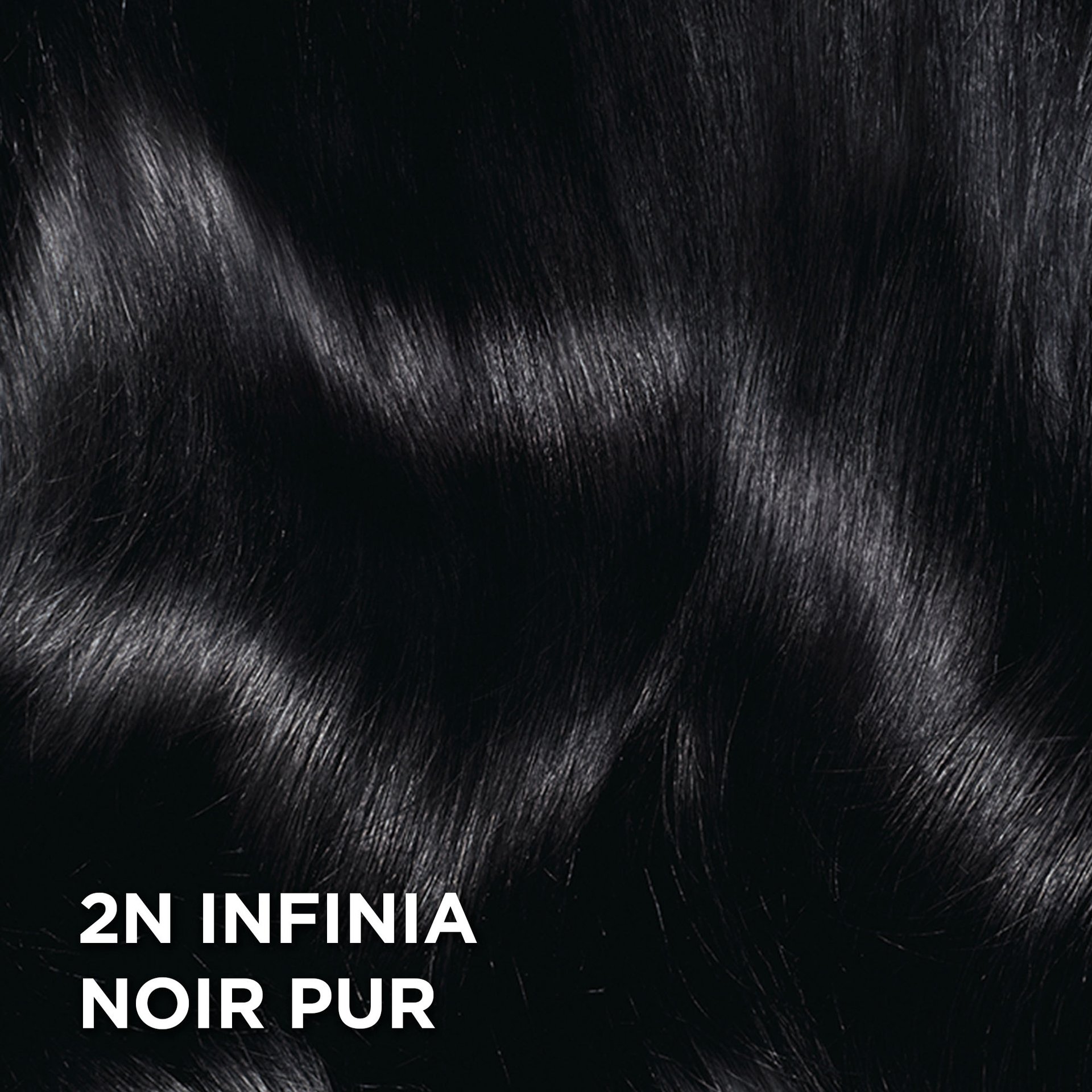 Rendu sur cheveux de la coloration Superior Preference 2N Noir Pur