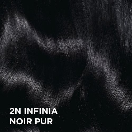 Rendu sur cheveux de la coloration Superior Preference 2N Noir Pur