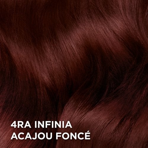 Rendu sur cheveux de la coloration Superior Preference 4RA Acajou Foncé