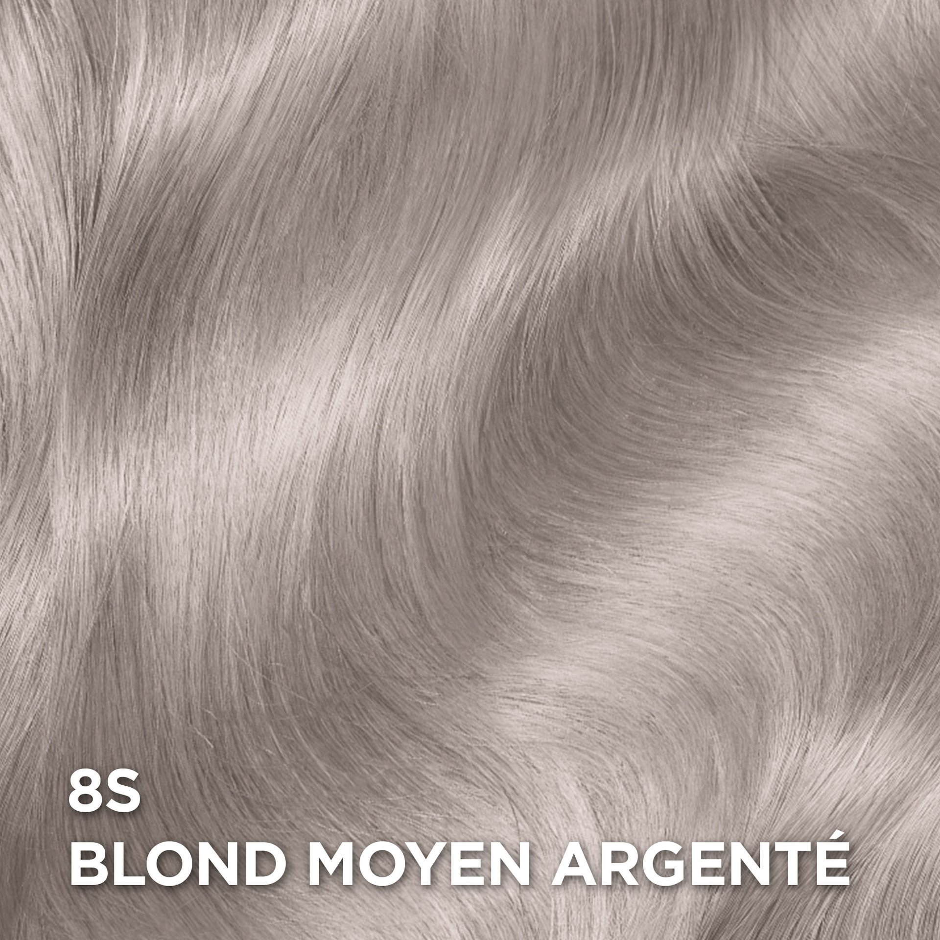 Rendu sur cheveux de la coloration Superior Preference 8S Blond Moyen Argenté
