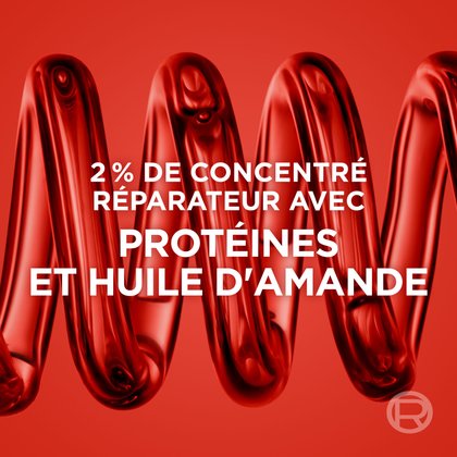 le revitalisant est enrichi de concentré réparaateur avec proteines et huile d'amande