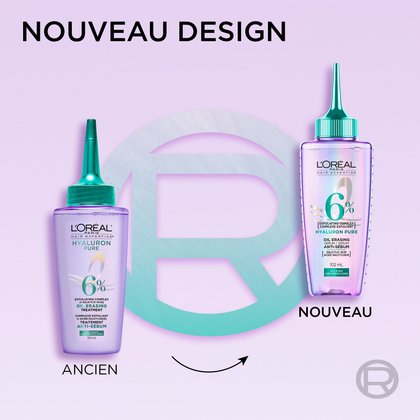Nouveau et ancien packaging du serum pour cheveux hyaluron pure