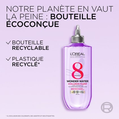 le nouveau packaging est fait de bouteilles recyclées
