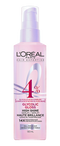 A standalone, cut-out image of the L'Oréal Paris Glycolic Gloss High Shine Serum in a pink pump bottle, labeled for "Dull, Porous Hair."