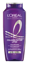Front packshot of a purple L'Oréal Paris Hair Expertise Collagen Peptide Lifter shampoo bottle standing upright on a clean, solid white background.