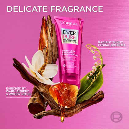 A creative flat-lay of the product tube surrounded by aromatic ingredients like vanilla beans and orchids, titled "Delicate Fragrance."