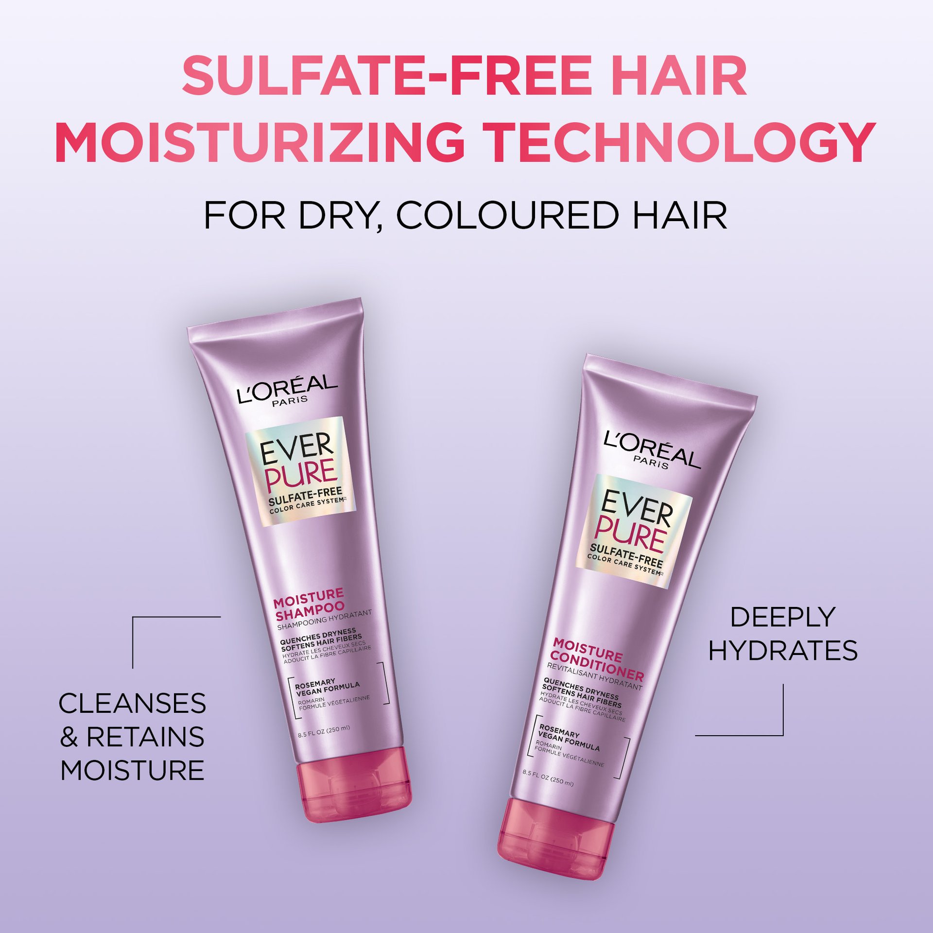 L'Oréal Paris EverPure Sulfate-Free Moisture Conditioner, Before and After 
