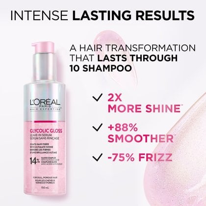 L'Oréal Paris Hair Expertise Glycolic Gloss Shine Leave-In Serum, Benefits