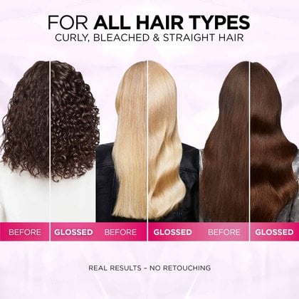 L'Oréal Paris Hair Expertise Glycolic Gloss Shine Leave-In Serum, Before and After