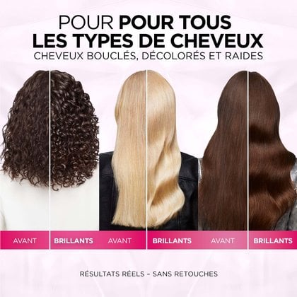 L'Oréal Paris Hair Expertise Routine trinôme Glycolic Gloss, résultas avant et après