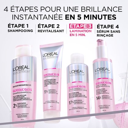L'Oréal Paris Hair Expertise Routine trinôme Glycolic Gloss, gamme complète