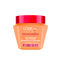 A studio shot of the orange jar of L'Oréal Paris Hair Expertise Dream Lengths Lengths Repair Hair Mask on a white background, featuring a pink lid.