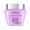 Un plan de studio du pot violet de L'Oréal Paris Hair Expertise Masque Hydratant Hyaluron Plump sur fond blanc, muni d'un couvercle argenté brillant.