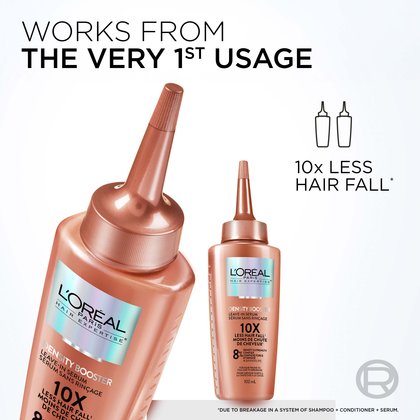 The density booster serum works right from the very first use, resulting in 10 times less hair loss.