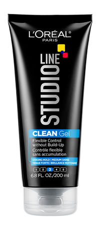 L'Oréal Paris Studio Line CLEAN Hair Gel, Super Strong Hold, front of the pack