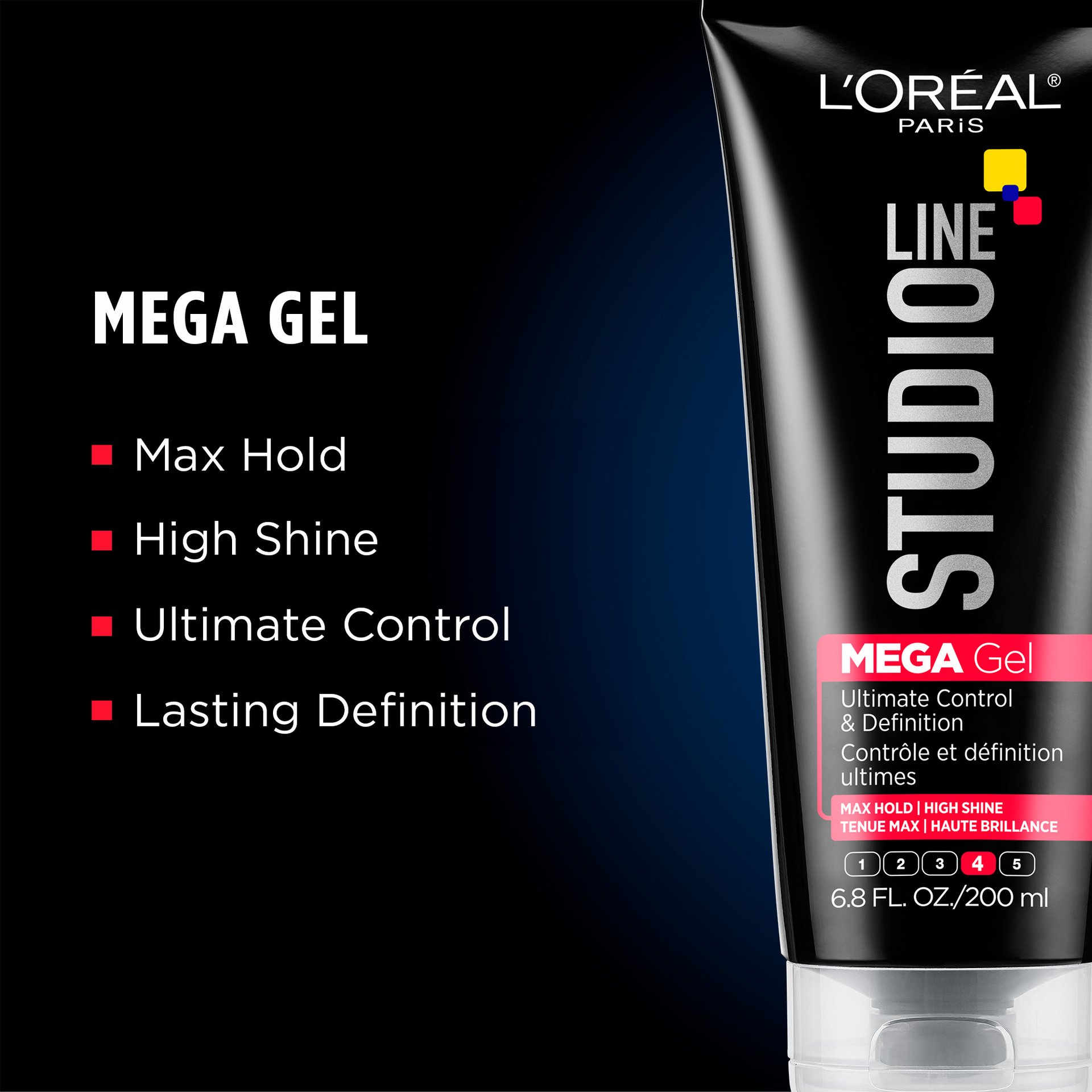L'Oréal Paris Studio Line MEGA Hair Gel, Super Strong Hold, benefits