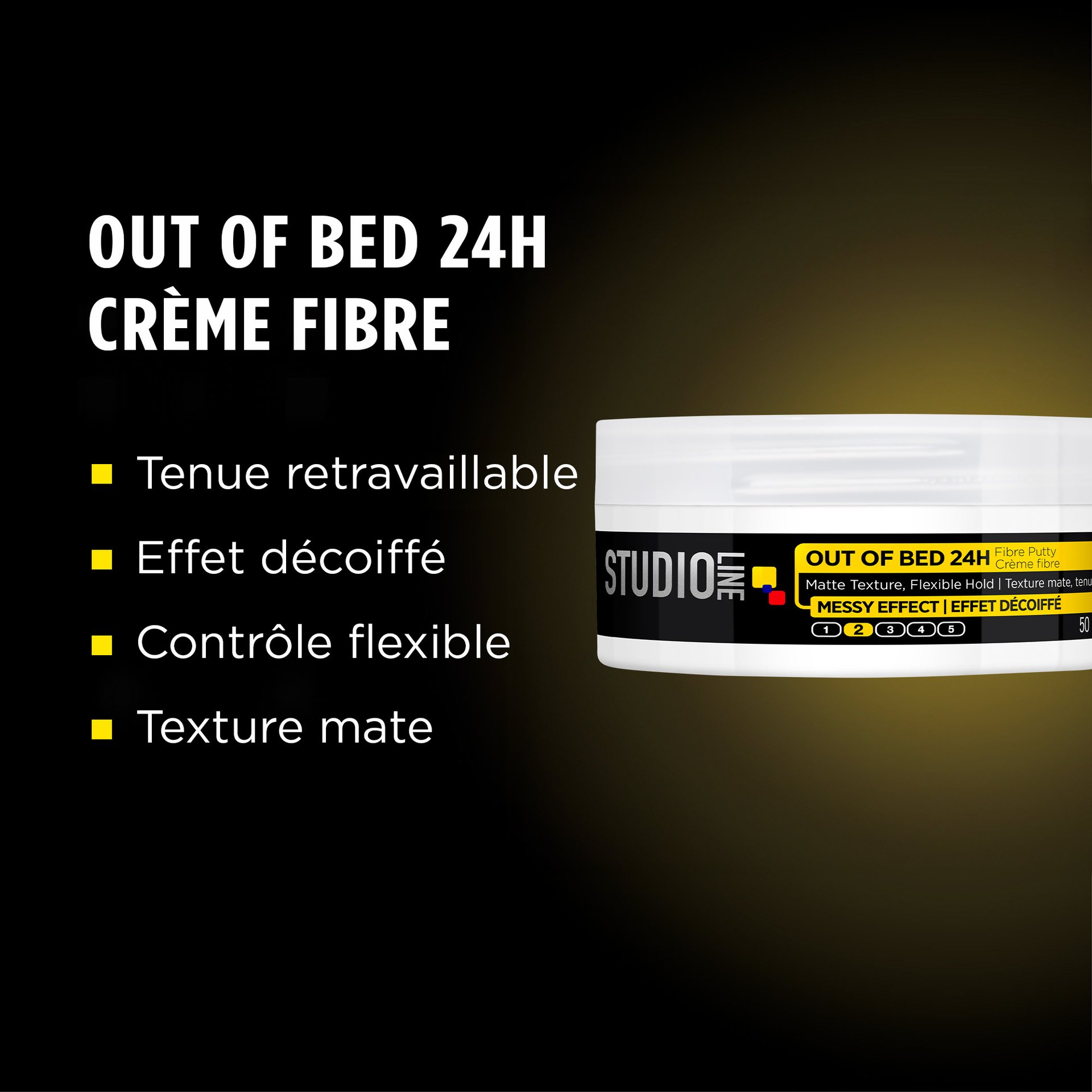 L'Oréal Paris Studio Line Crème fibre coiffante 24H à tenue flexible et retravaillable, bénéfices du produit