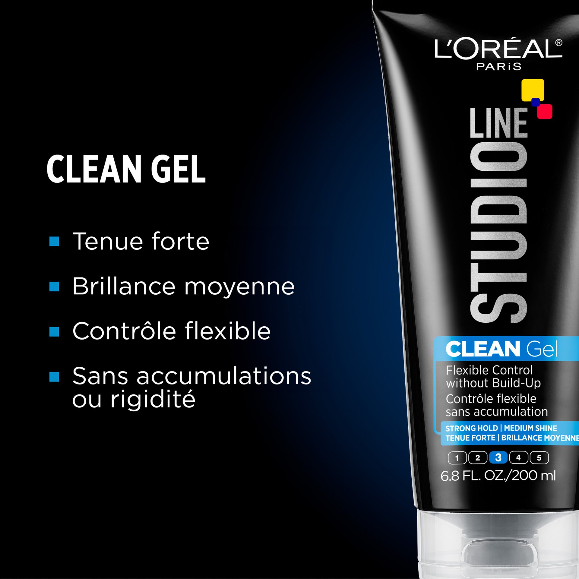 L'Oréal Paris Studio Line Gel coiffant CLEAN à tenue très forte, bénéfices du produit