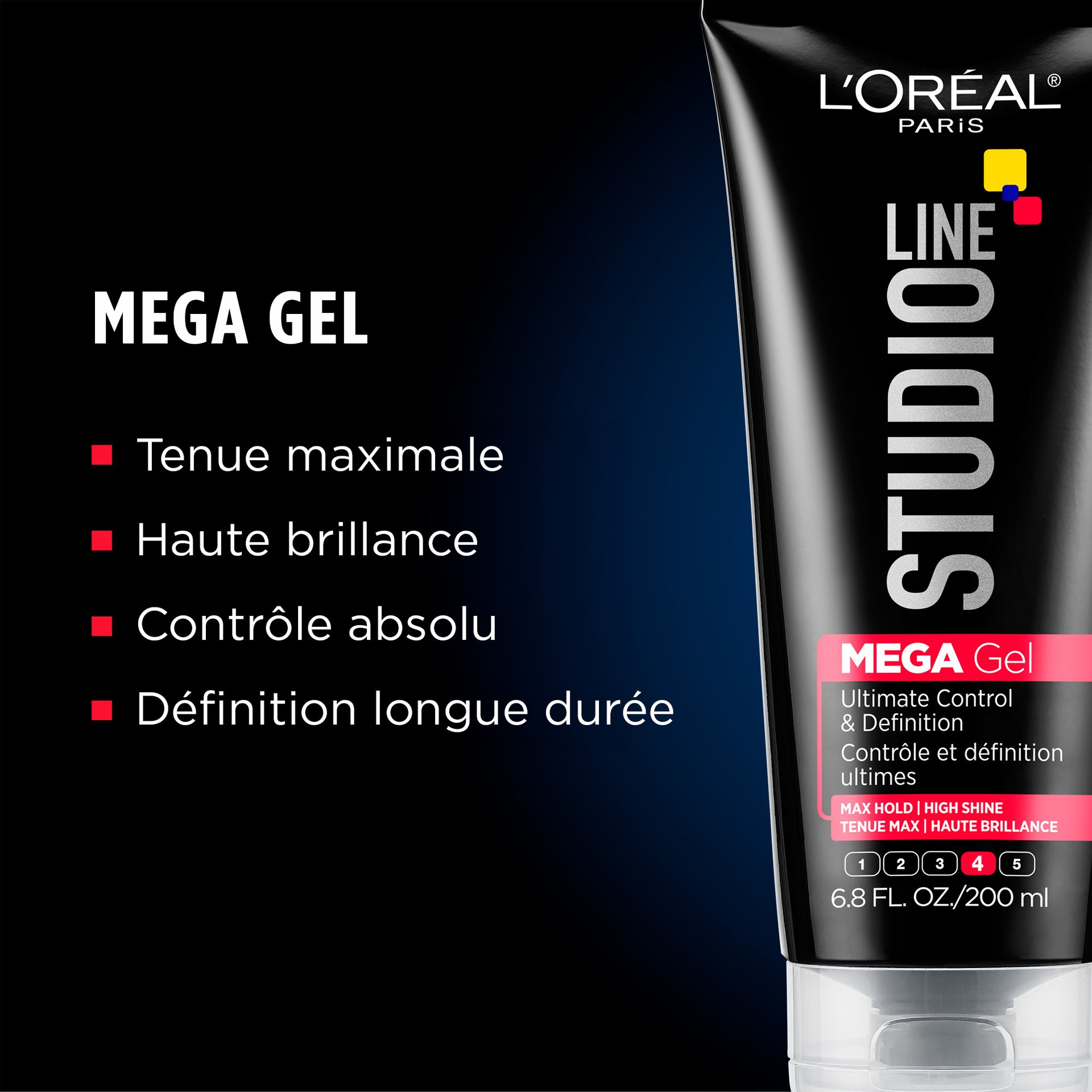 L'Oréal Paris Studio Line Gel coiffant MEGA à tenue très forte, bénéfices du produit
