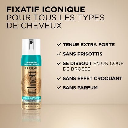 Une laque Elnett qui permet de fixer les cheveux de tous les types