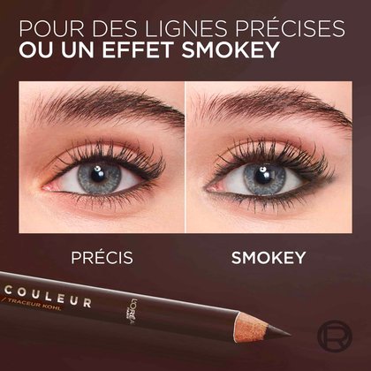 Panneaux montrant les effets « Précis » (ligne brune nette) et « Charbonneux » (brun estompé).