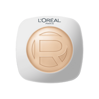 A smooth, horizontal smear swatch of L'Oréal Paris Hyaluron Tinted Balm foundation on a plain white background. The formula has a rich, creamy, and hydrating serum-balm texture in a luminous, very light nude ivory skin tone shade.