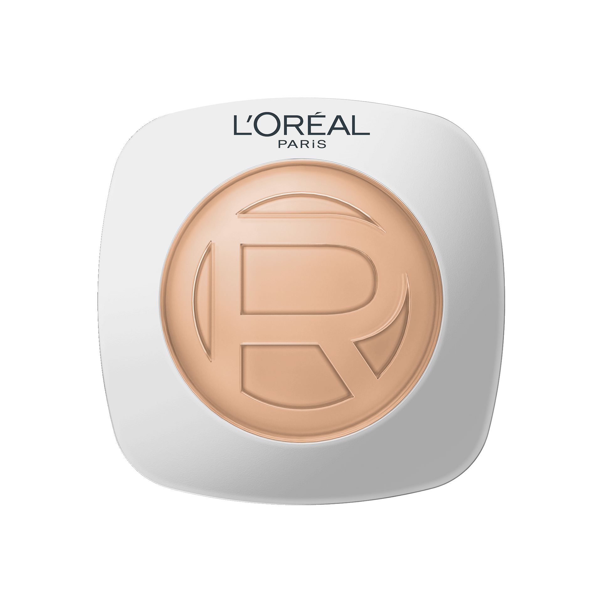 A smooth, horizontal smear swatch of L'Oréal Paris Hyaluron Tinted Balm foundation on a plain white background. The formula has a rich, creamy, and hydrating serum-balm texture in a luminous, light-to-medium golden-beige skin tone shade.