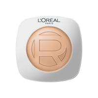 A smooth, horizontal smear swatch of L'Oréal Paris Hyaluron Tinted Balm foundation on a plain white background. The formula has a rich, creamy, and hydrating serum-balm texture in a luminous, light-to-medium golden-beige skin tone shade.