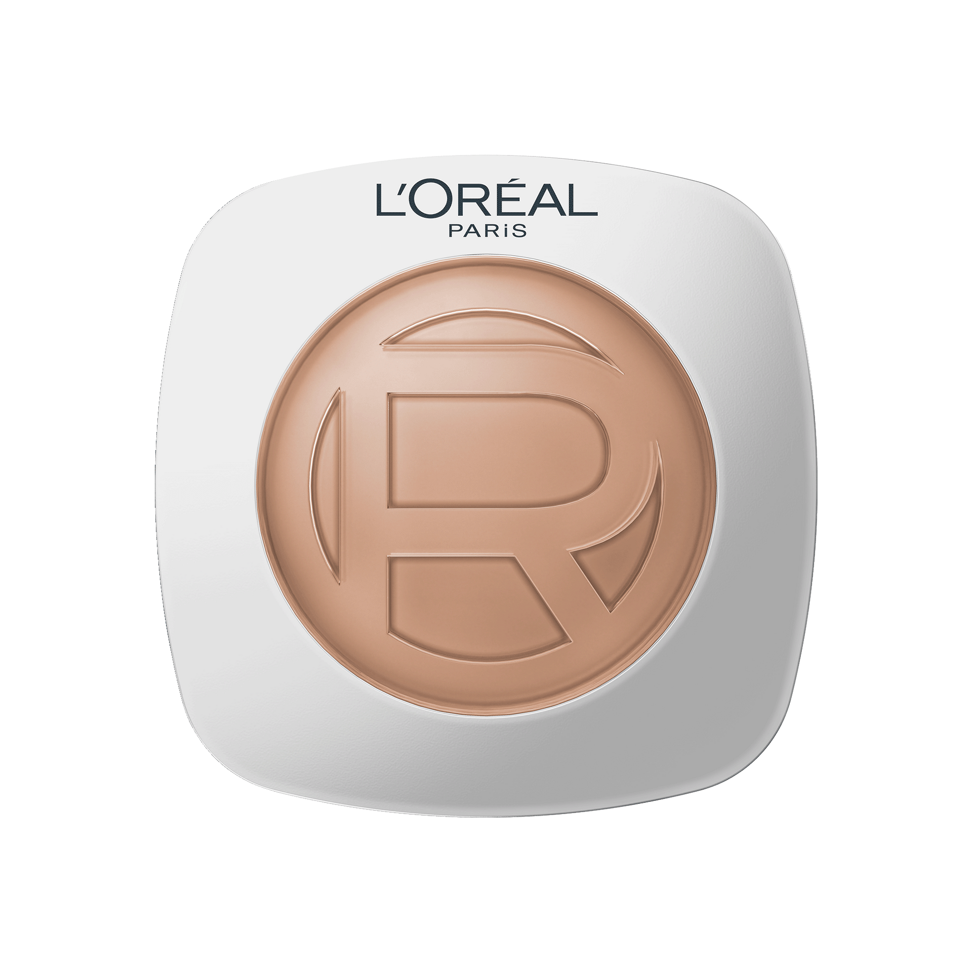 A smooth, horizontal smear swatch of L'Oréal Paris Hyaluron Tinted Balm foundation on a plain white background. The formula has a rich, creamy, and hydrating serum-balm texture in a luminous, medium golden skin tone shade.