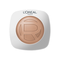 A smooth, horizontal smear swatch of L'Oréal Paris Hyaluron Tinted Balm foundation on a plain white background. The formula has a rich, creamy, and hydrating serum-balm texture in a luminous, medium golden skin tone shade.