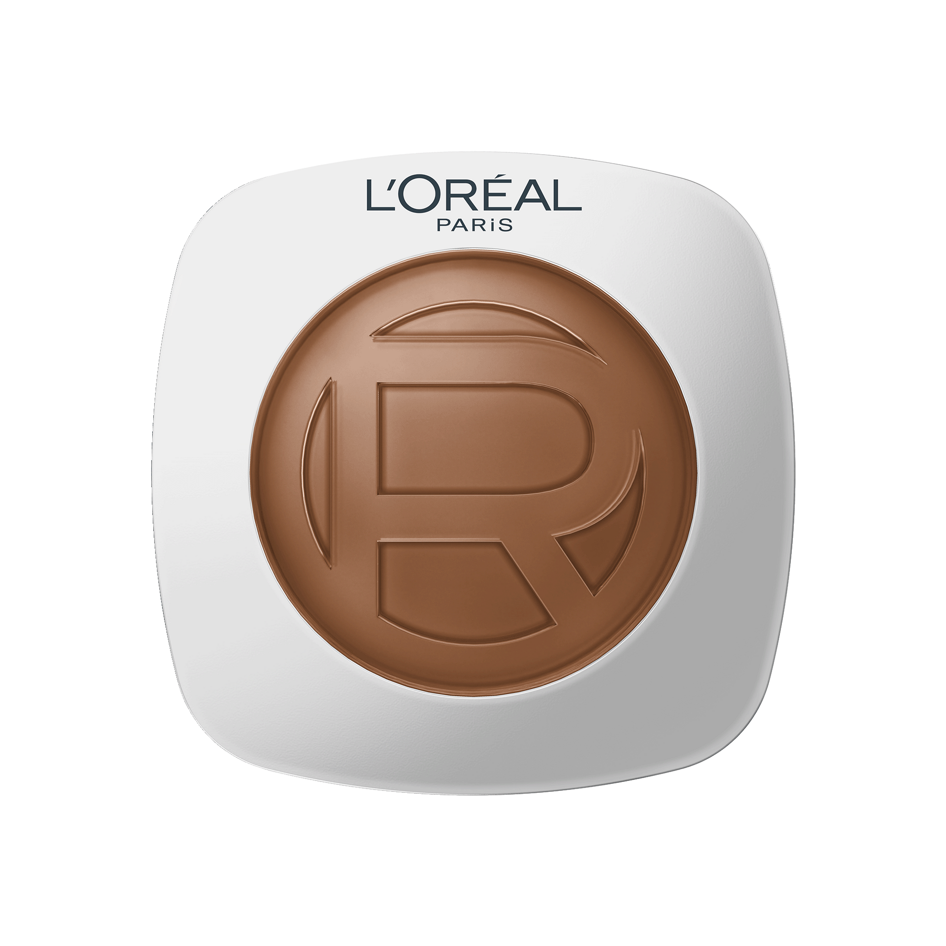 A smooth, horizontal smear swatch of L'Oréal Paris Hyaluron Tinted Balm foundation on a plain white background. The formula has a rich, creamy, and hydrating serum-balm texture in a luminous, deep espresso skin tone shade.