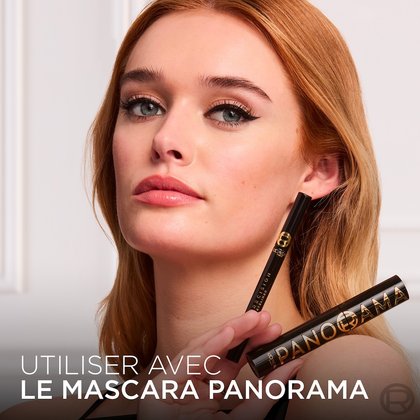 L'image montre le L'Oréal Paris Haute Précision Liquid Eyeliner en cinq teintes (noir, marron, bleu, vert, bordeaux), présenté sur trois mains de différentes carnations. Chaque teinte est swatchée sur les avant-bras, avec les noms et numéros des couleurs (10 Black Silk, 20 Brown Leather, 30 Blue Suede, 40 Green Velvet, 50 Burgundy Cashmere) affichés.