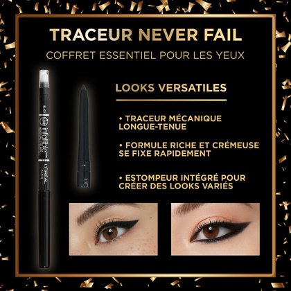 Information de Produit sur le Traceur Never Fail inclut dans le Coffret Cadeau Essentiels pour les Yeux