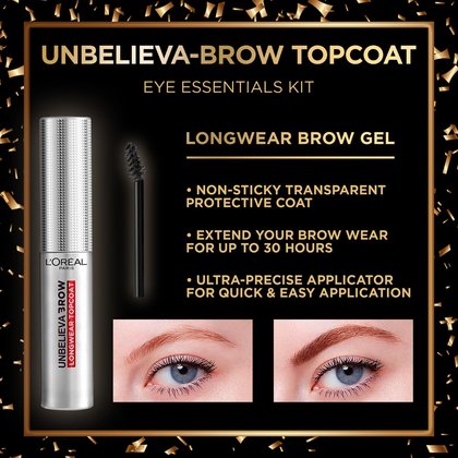 Product Information on Unbelievabrow Topcoat included in Eye Essentials Makeup Holiday Gift Set