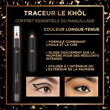 Information de Produit sur le Traceur Le Khôl inclut dans le Coffret Cadeau Essentiels de Maquillage