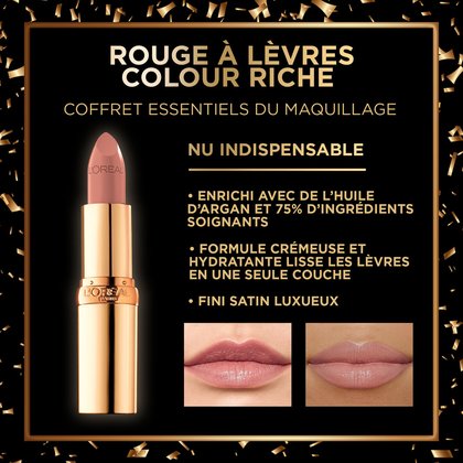 Information de Produit sur le Rouge à Lèvres Colour Riche inclut dans le Coffret Cadeau Essentiels de Maquillage