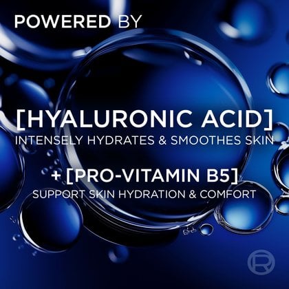 The Power Age Cleanser bottle is shown partially submerged in thick white foam. Three bullet points on the left read: "INTENSE HYDRATION," "REFRESHING FEEL," and "DEEP YET GENTLE FACE CLEANSING."