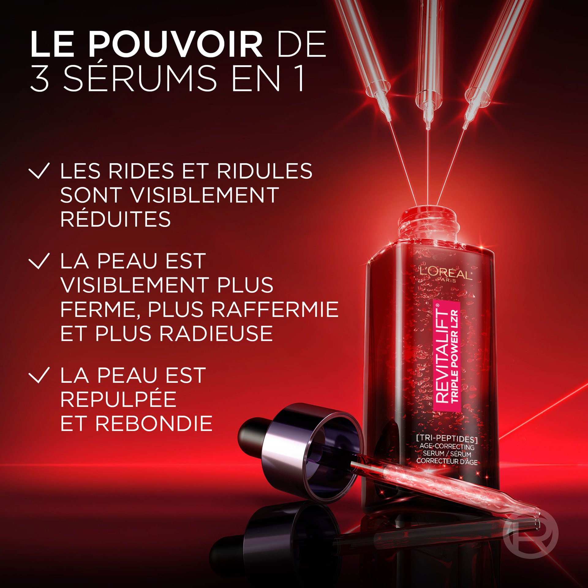 Sérum Correcteur d'Âge pour le Visage Triple Power LZR | L'Oréal Paris